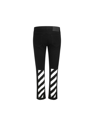 Off-white Jeans In Black Cotton In Black/white