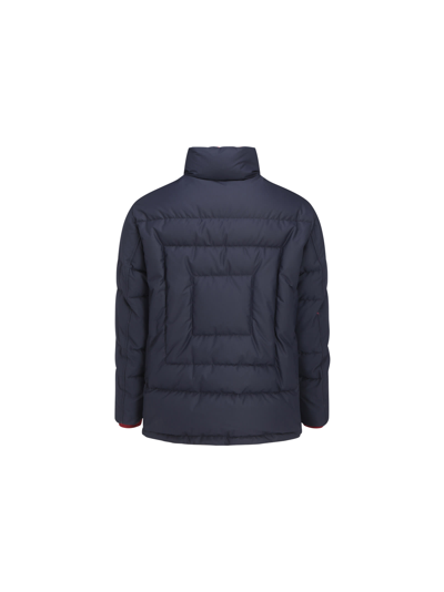 Shop Ferragamo Puffer Jacket In Dark Blue