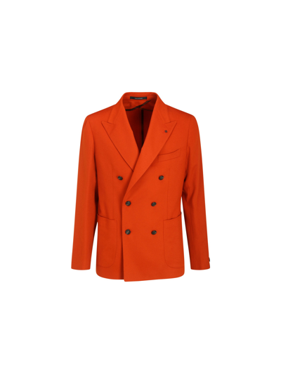 Shop Tagliatore Blazer Jacket In Arancio