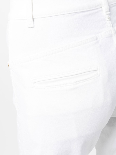 Shop Lorena Antoniazzi Tapered Stretch-cotton Trousers In White