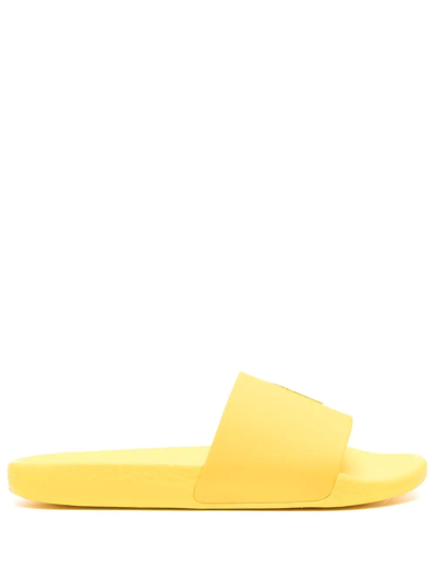 Shop Polo Ralph Lauren Logo-print Slide Sandals In Yellow