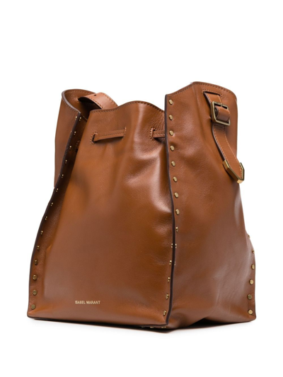 Shop Isabel Marant Buky Drawstring-fastening Shoulder Bag In Brown