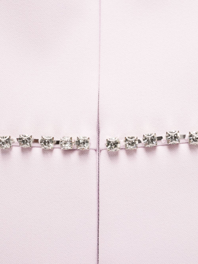Shop Self-portrait Diamanté-trim Fitted Mini Dress In Pink