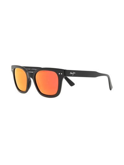 Shop Maui Jim Wayfarer-frame Mirrored Sunglasses In Black