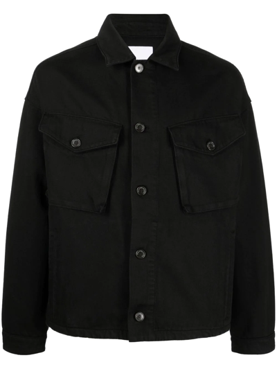 Shop Philippe Model Paris Button-up Denim Jacket In Black