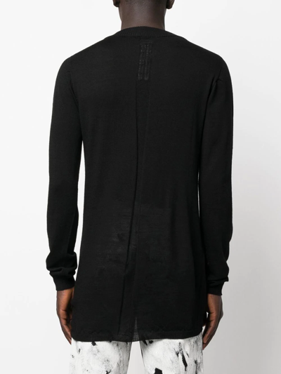 Shop Rick Owens Fine-knit Virgin Wool Jumper In Black