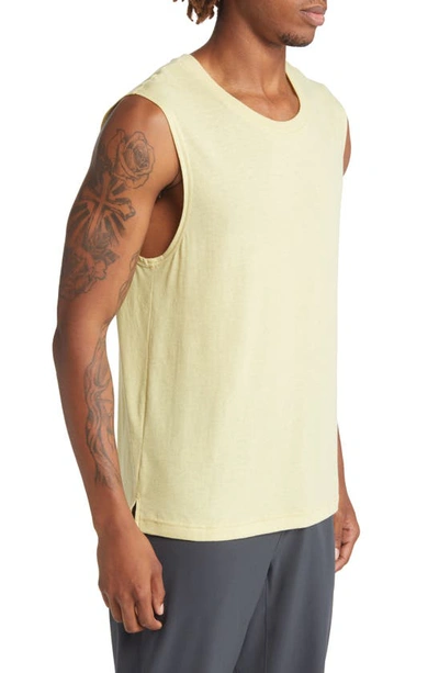 Shop Alo Yoga The Triumph Sleeveless T-shirt In Dusty Yellow