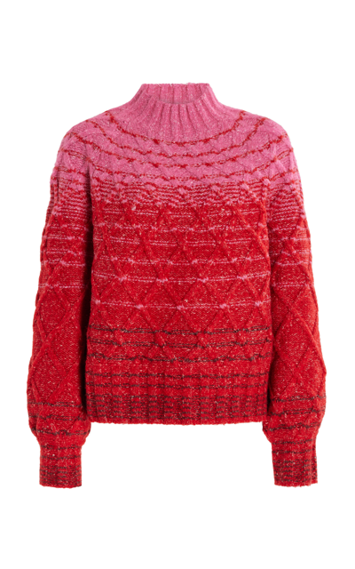 Shop Staud Women's Evelyn Knit Mockneck Sweater In Pink