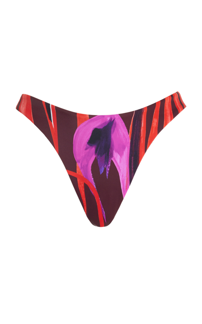 Shop Louisa Ballou Women's Scoop Bikini Bottom In Red
