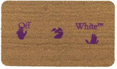 Shop Off-white Brown & Purple Man Swimming Door Mat In Brown Aubergine