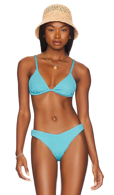 Shop Weworewhat Cooper Bikini Top In Aqua