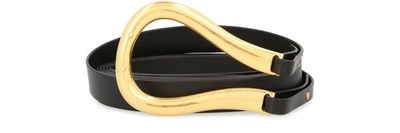 Shop Bottega Veneta Belt In Black/black-gold