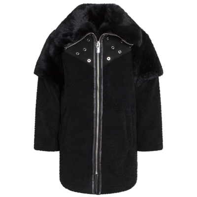 Shop Givenchy Coat With Faux Fur In Nera