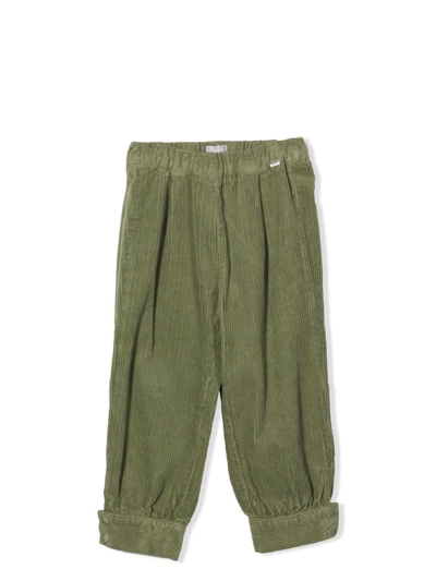 Shop Il Gufo Trousers With Buttons In Green