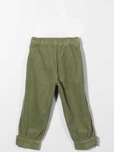 Shop Il Gufo Trousers With Buttons In Green