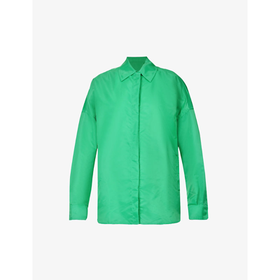 Shop The Frankie Shop May Oversized Shell Overshirt In Kelly Green