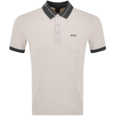 Shop Boss Athleisure Boss Paule Polo T Shirt Beige