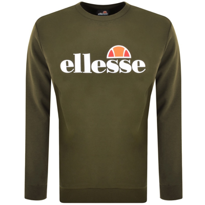 Shop Ellesse Sl Succiso Crew Neck Sweatshirt Khaki