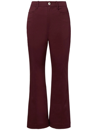 Shop Proenza Schouler White Label Cropped Kick-flare Trousers In Purple