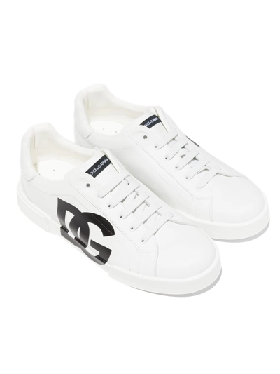 Shop Dolce & Gabbana Teen Logo-print Sneakers In White