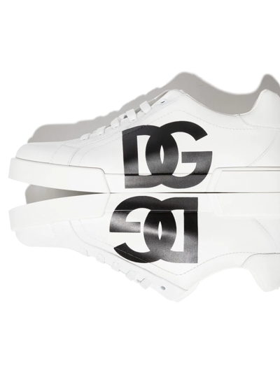 Shop Dolce & Gabbana Teen Logo-print Sneakers In White