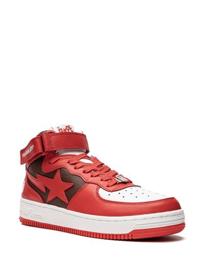A Bathing Ape Bape Sta Mi #2 M2 "red" Sneakers In Red