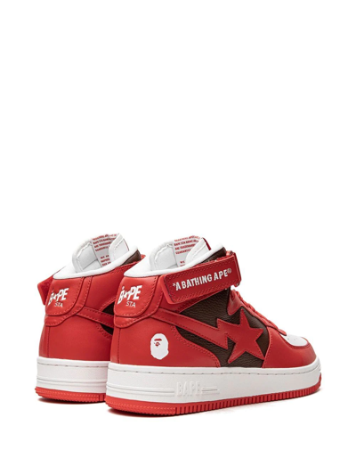 A Bathing Ape Bape Sta Mi #2 M2 "red" Sneakers In Red