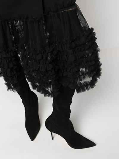 Viktor & Rolf Fancy Ruffle-hem Trench Coat In Black