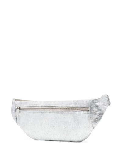 Shop Rick Owens Geo Metallic Belt Bag In Grey