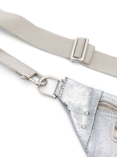 Shop Rick Owens Geo Metallic Belt Bag In Grey