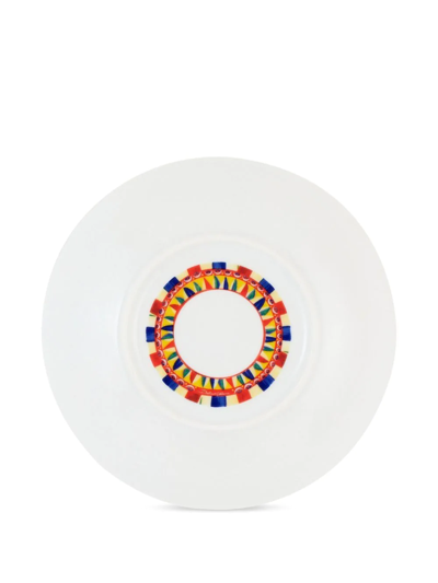 Shop Dolce & Gabbana Porcelain Dessert Plates (set Of Two) In Multicolour