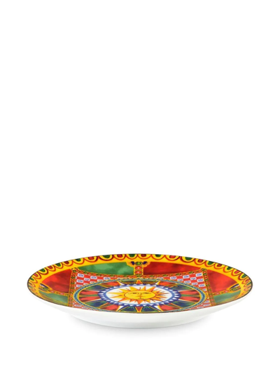 Shop Dolce & Gabbana Porcelain Bread Plates (set Of Two) In Multicolour