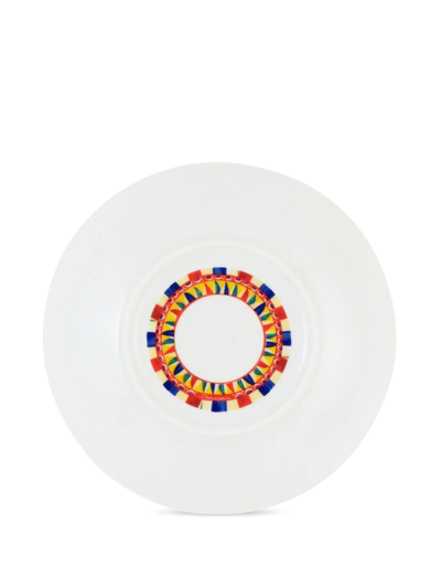 Shop Dolce & Gabbana Porcelain Dessert Plates (set Of Two) In Multicolour