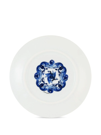 Shop Dolce & Gabbana Porcelain Dessert Plates (set Of Two) In White