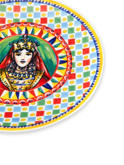 Dolce & Gabbana Porcelain Dessert Plates (set Of Two) In Multicolour