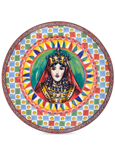 Shop Dolce & Gabbana Porcelain Bread Plates (set Of Two) In Multicolour