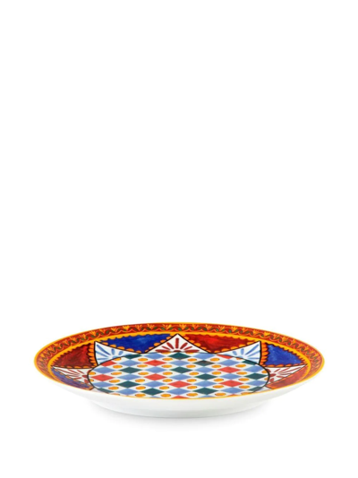 Dolce & Gabbana Porcelain Bread Plates (set Of Two) In Multicolour