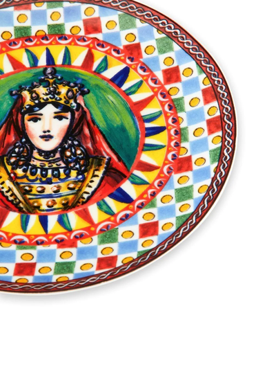 Shop Dolce & Gabbana Porcelain Bread Plates (set Of Two) In Multicolour