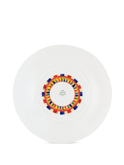 Shop Dolce & Gabbana Porcelain Dessert Plates (set Of Two) In Red