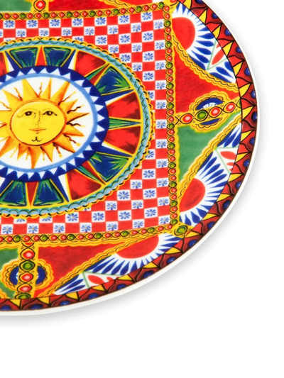 Dolce & Gabbana Porcelain Dessert Plates (set Of Two) In Red