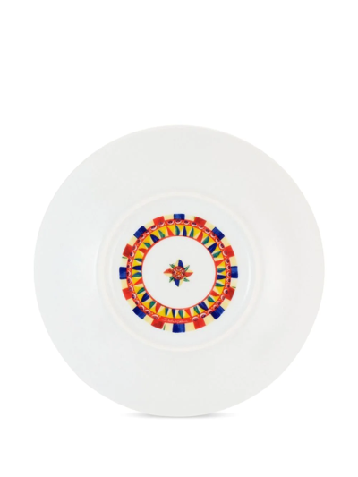 Shop Dolce & Gabbana Porcelain Dessert Plates (set Of 2) In White