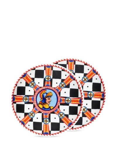 Dolce & Gabbana Porcelain Dessert Plates (set Of 2) In White