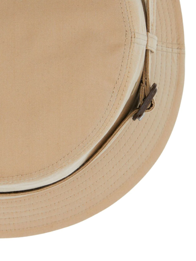 Shop Burberry Belted Bucket Hat In Neutrals