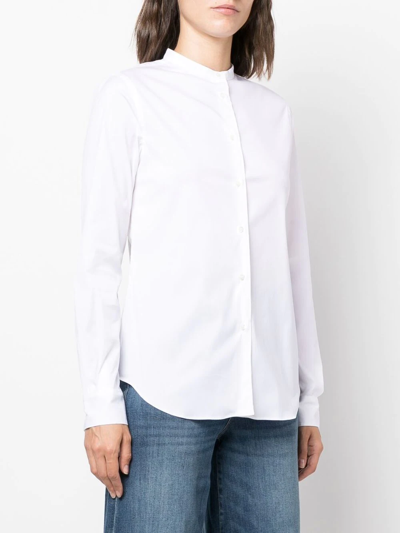 Aspesi Collarless Button-up Shirt In White