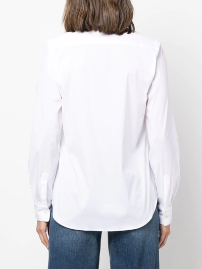 Aspesi Collarless Button-up Shirt In White