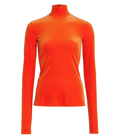 Shop Victoria Beckham Polo Neck Sweater In Orange