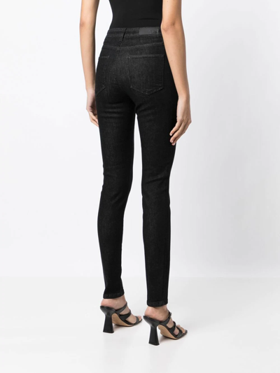 Shop Karl Lagerfeld High-rise Skinny Jeans In Black