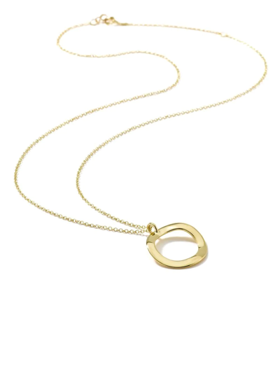 Shop Ippolita 18kt Yellow Gold Classico Mini Wavy Circle Necklace