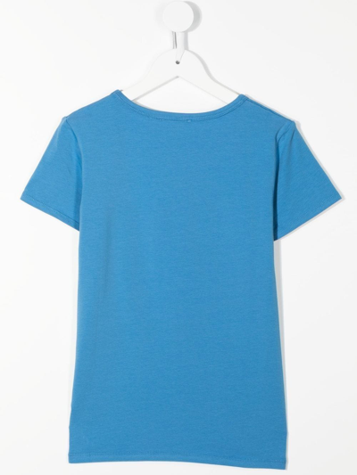 Shop Michael Kors Logo-print T-shirt In Blue