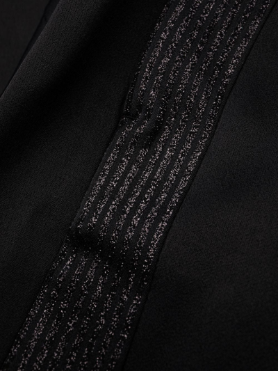 Shop Ermanno Scervino Glitter-stripe Cropped Tailored Trousers In Black